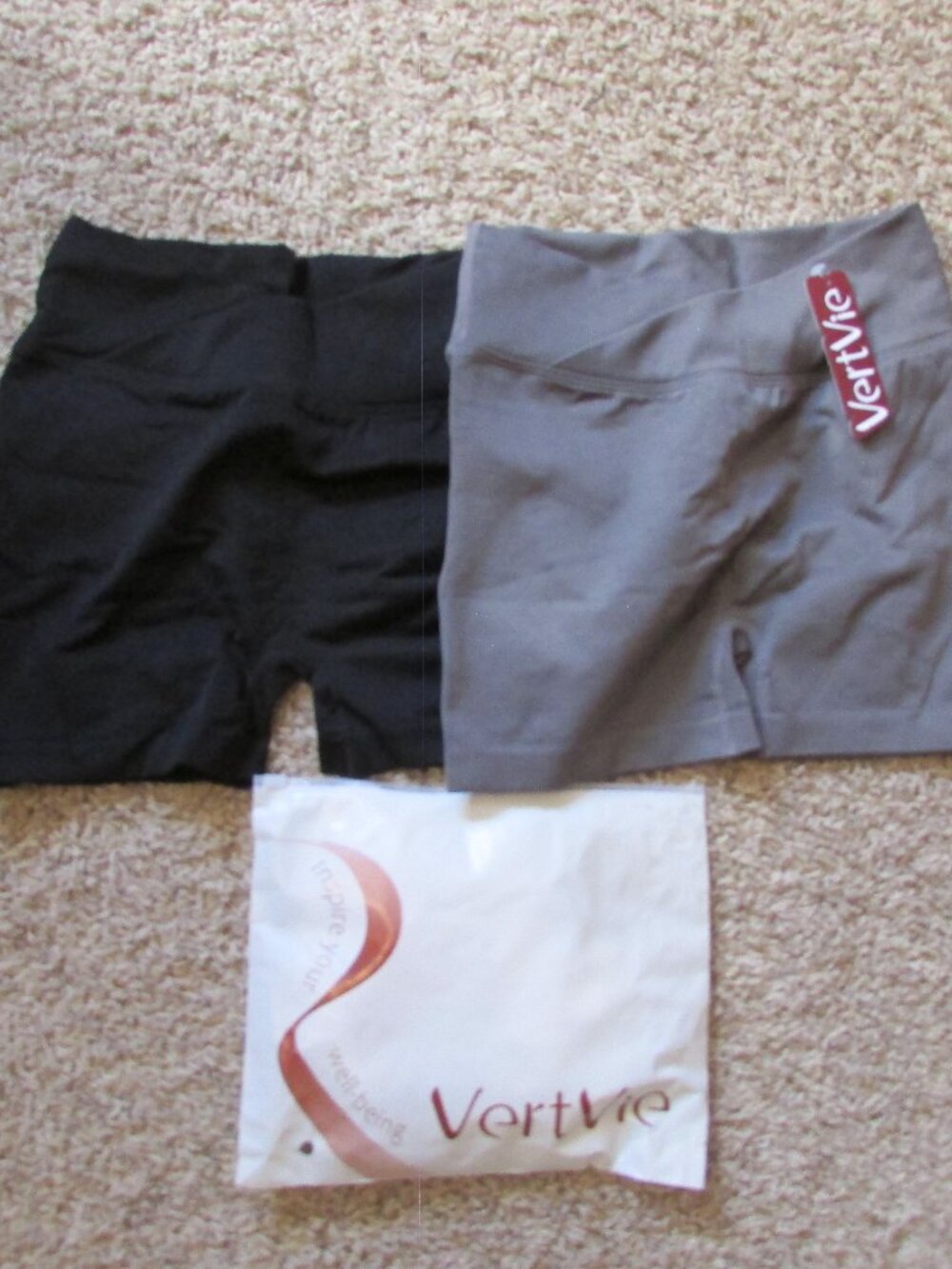 NWT VertVie 2 Pair Medium Shapewear Shorts Black Gray Tummy Control Nylon